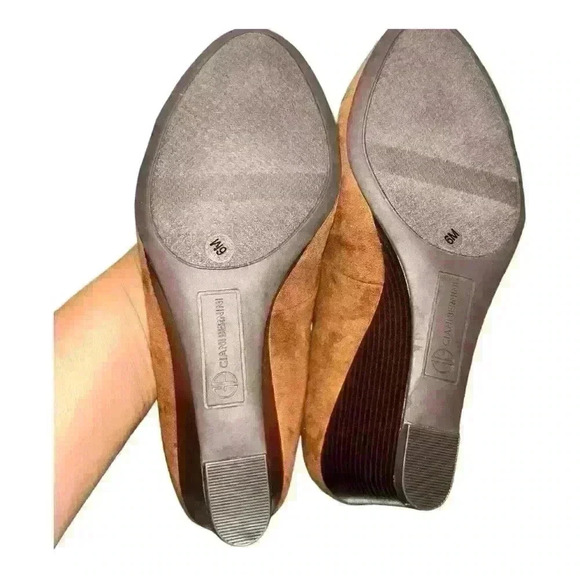 NWOB Giani Bernini Women's Brown Faux Suede Foam Slip-On Wedge Heel Shoes 6M - Picture 6 of 9